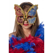Masker vlinder rood/blauw