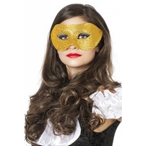 Masker met steentjes goud