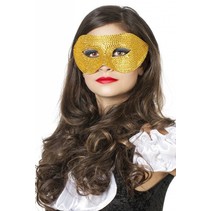 Masker met steentjes goud