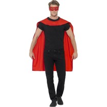 Helden cape met masker rood