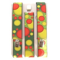 Bretels rood/geel/groen met bolletjes