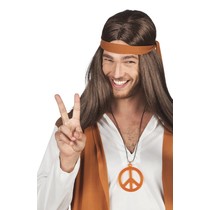 Hippie ketting fluor oranje