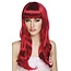Pruik Chique robijnrood