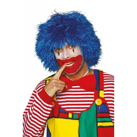 Clown pruik blauw