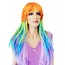 Pruik lang haar rainbow Francy