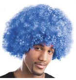 Pruik Afro blauw Obi