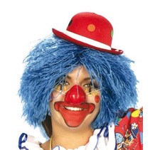 Clownspruik blauw