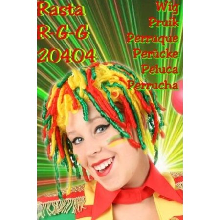 Rasta pruik rood/geel/groen