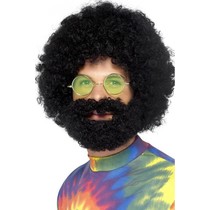 Groovy dude afro pruik en baard