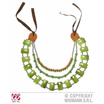 Tribal ketting met groene stenen