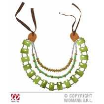 Tribal ketting met groene stenen