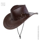 Cowboyhoed lederlook met decoratie bruin