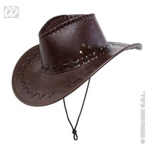 Cowboyhoed lederlook met decoratie bruin