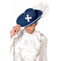 Musketiers hoed blauw