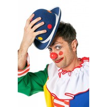 Bolhoed Clown met noppen blauw