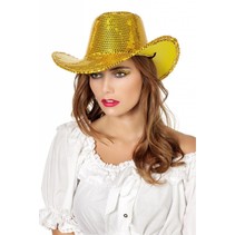 Cowboy glamour hoed pailletten goud