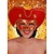 Oogmasker heren venetie rood met hoed