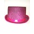 Hoge hoed lurex glitter cerise