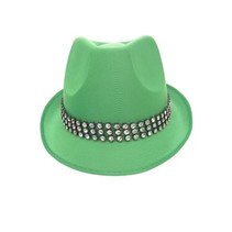 Kojak hoed groen met strass band