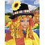 Pruik Clownshoed met bloem en lokken