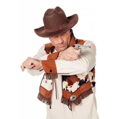 Texas hoed met suedine bruin
