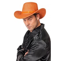Cowboyhoed glitter oranje