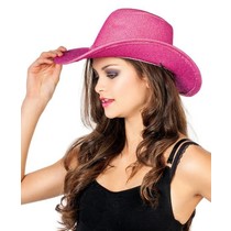 Cowboyhoed glitter roze