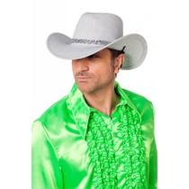 Cowboyhoed glitter zilver