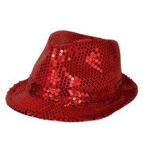 Gangsterhoed pailletten rood
