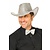 Cowboy glamour hoed pailletten zilver