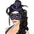Burlesque oogmasker met hoedje paars/zwart