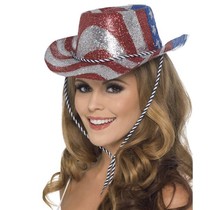 USA glitter cowboy hoed