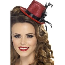 Mini hoge hoed rood