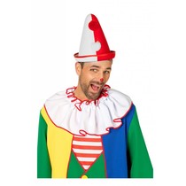 Pierrot hoed rood/wit