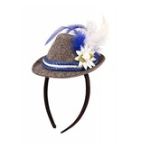 Tiara mini hoedje blauw oktoberfest