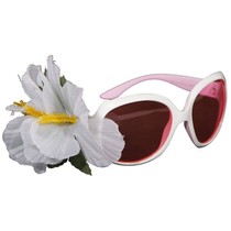 Bril Audry wit met Bloem