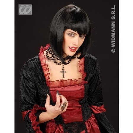 Pruik Gothic Vamp zwart