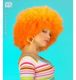 Pruik Afro oranje extra krul elite