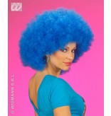 Pruik Afro blauw extra krul elite