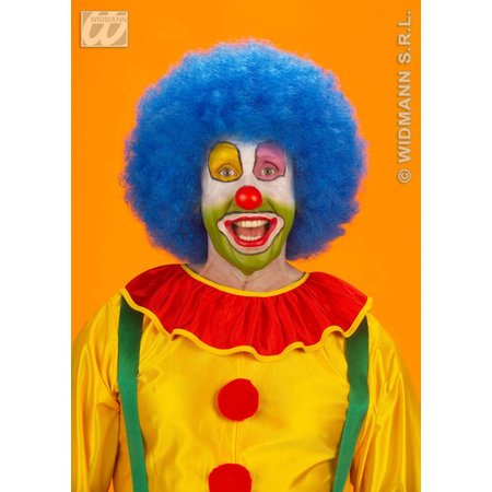 Pruik Afro blauw extra krul elite