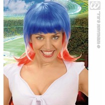 Pruik supporter Frankrijk vrouw