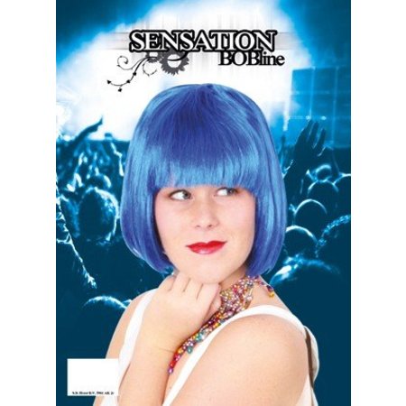 Pruik sensation bobline blauw