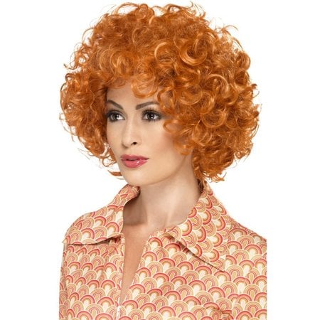 Curly Afro Ginger pruik