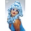 Pruik Kelly blauw