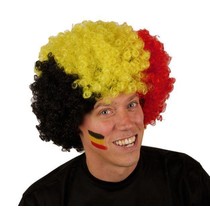 Pruik krullenbol groot Belgie