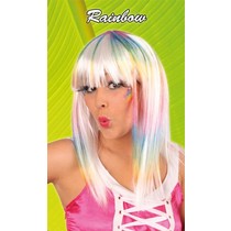 Pruik dip dye Rainbow