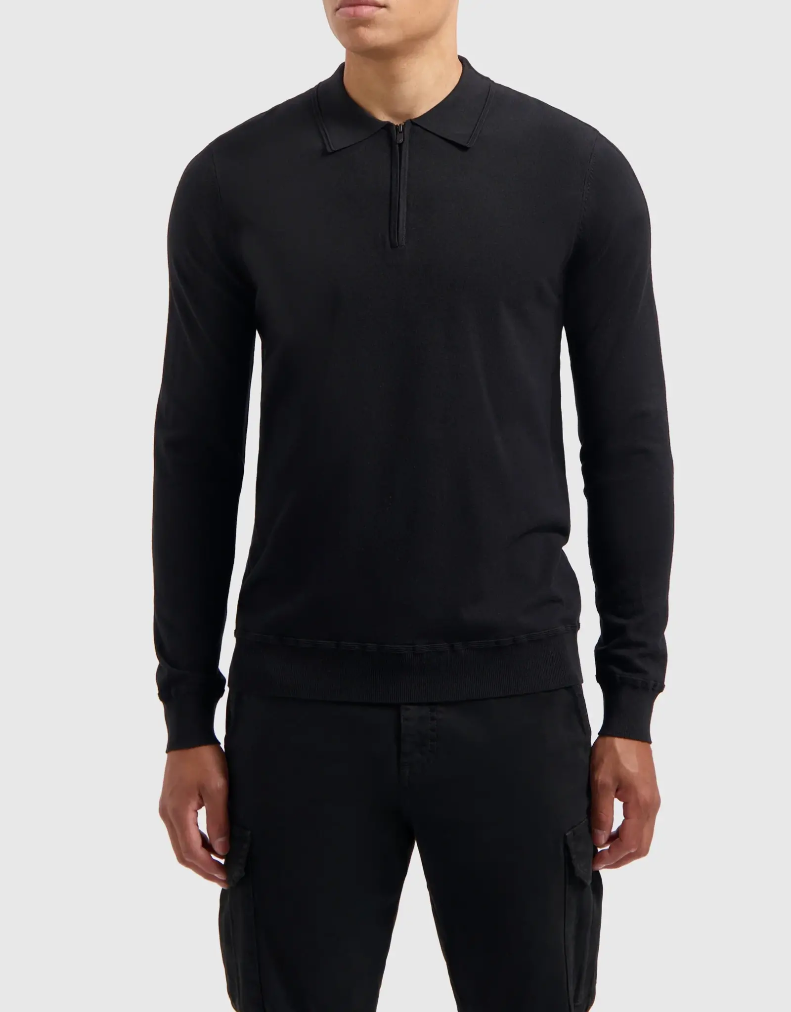 Pure Path Regular Knit Polo Zip L/S