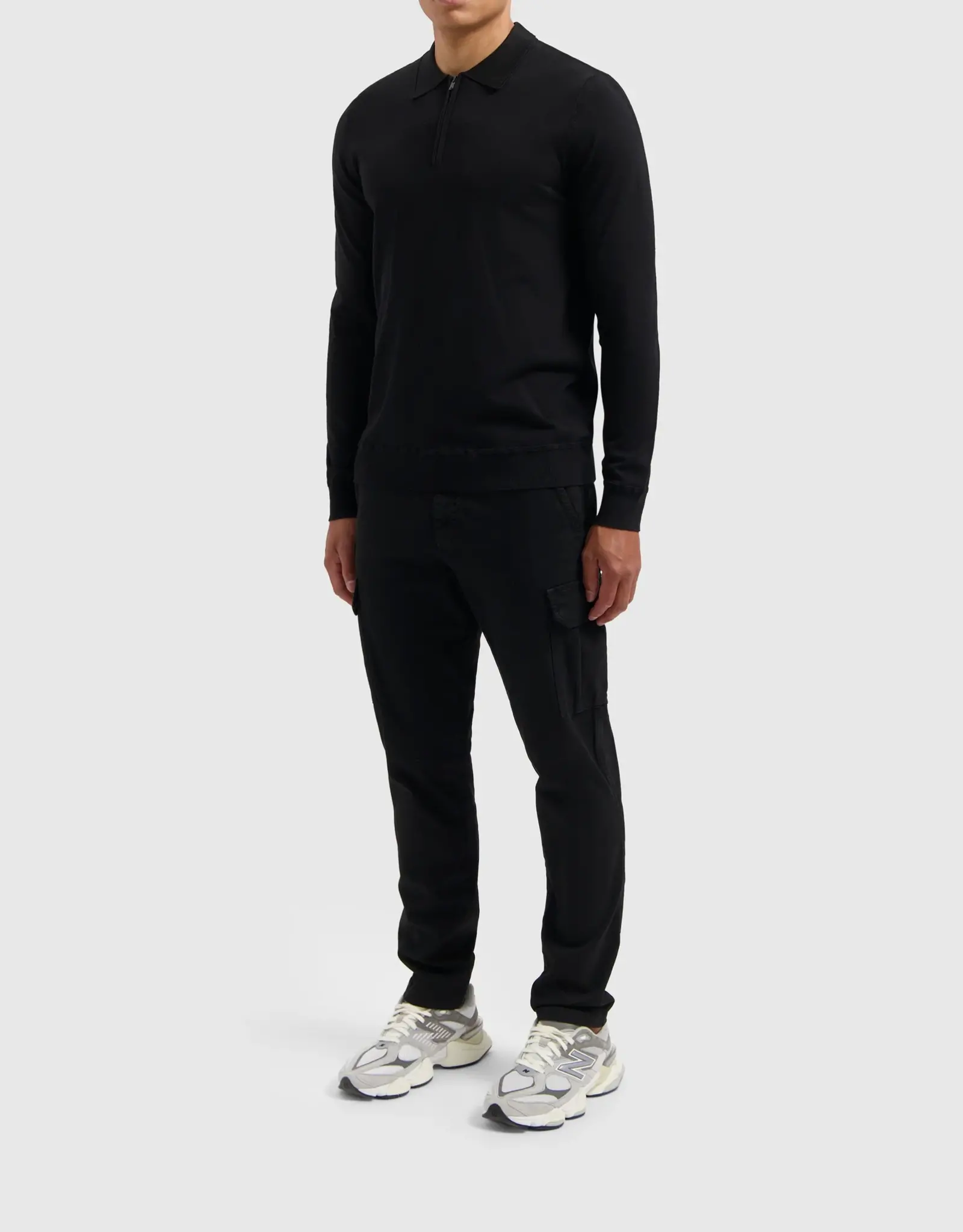 Pure Path Regular Knit Polo Zip L/S