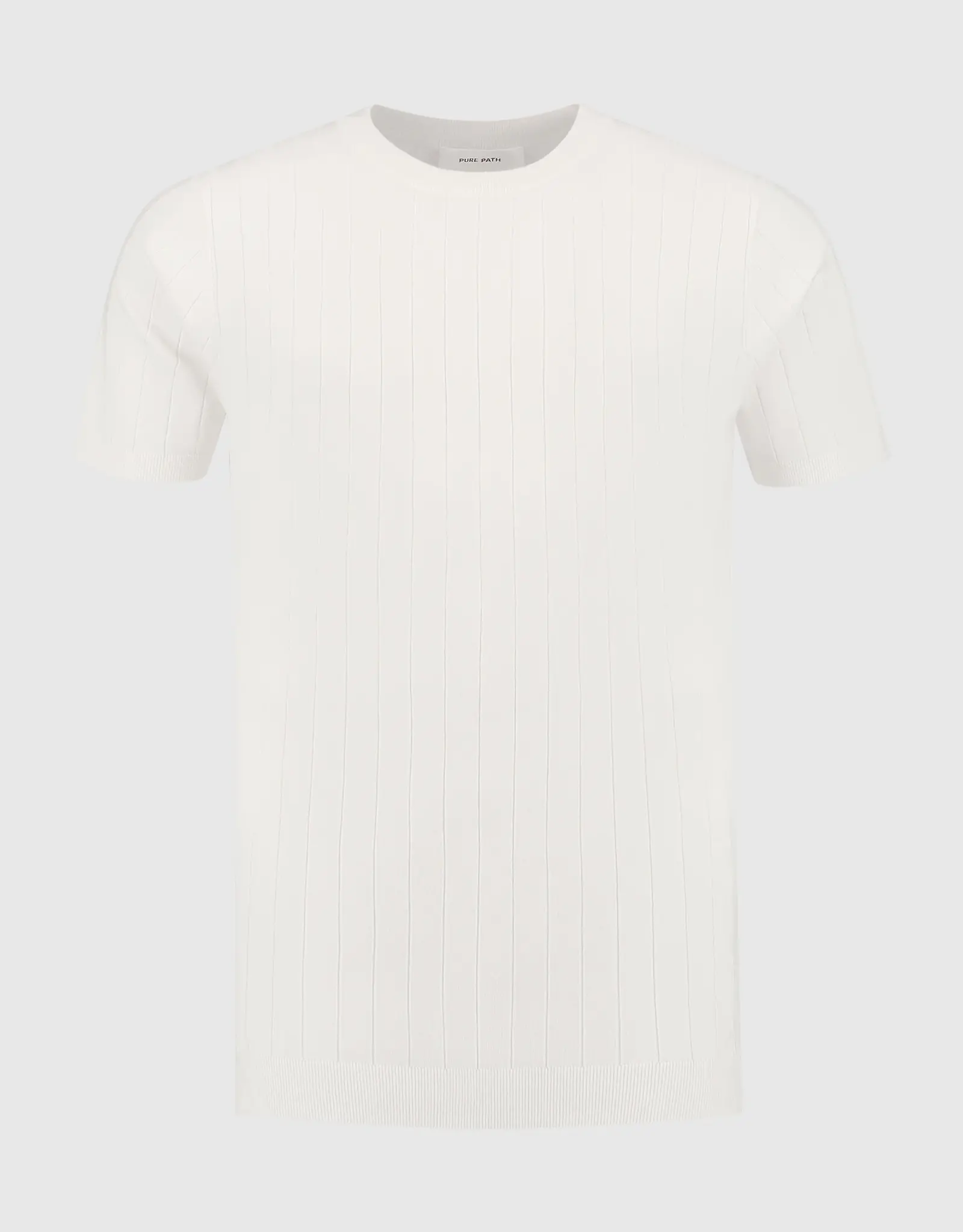 Pure Path Striped Regular Knit T-Shirt