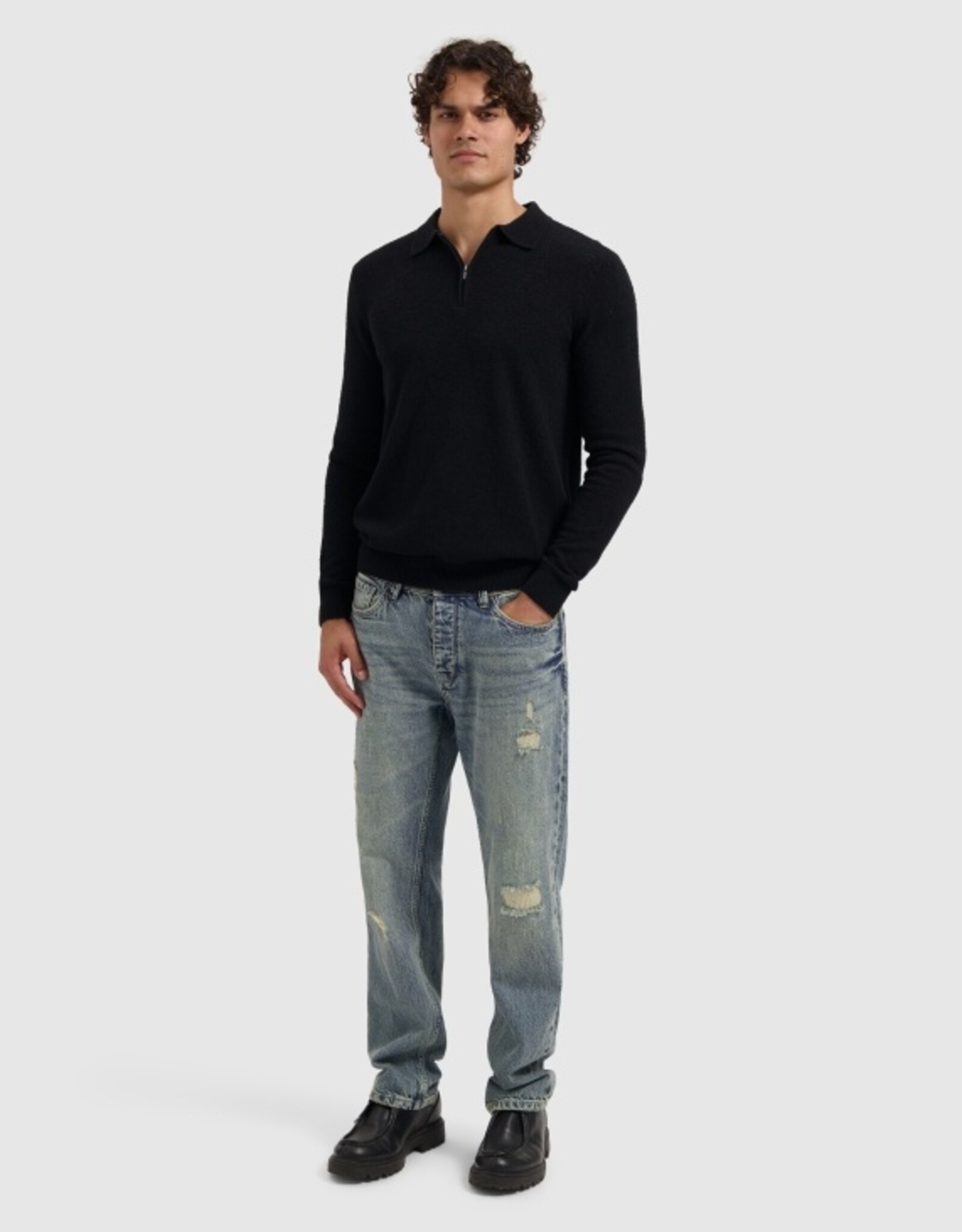 Pure Path Regular Fit Zip Polo Knitwear